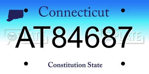 AT84687 Connecticut License Plate