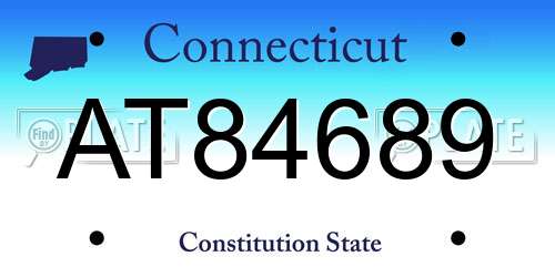 AT84689 Connecticut License Plate