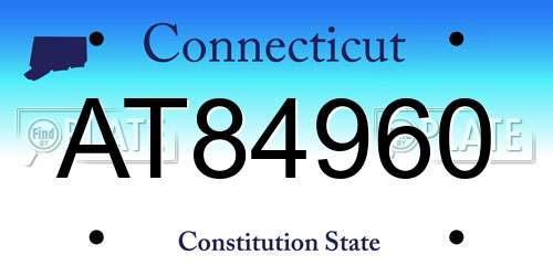 AT84960 Connecticut License Plate