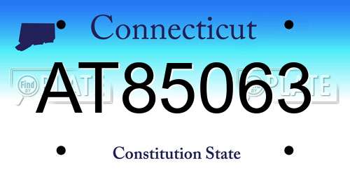 AT85063 Connecticut License Plate