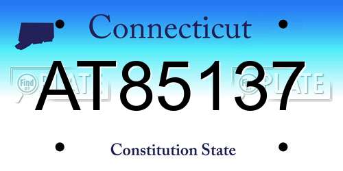 AT85137 Connecticut License Plate