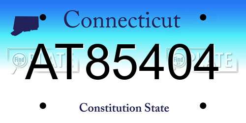 AT85404 Connecticut License Plate