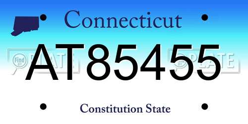 AT85455 Connecticut License Plate