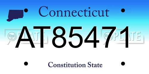 AT85471 Connecticut License Plate