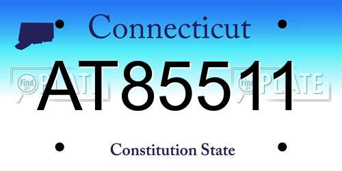 AT85511 Connecticut License Plate