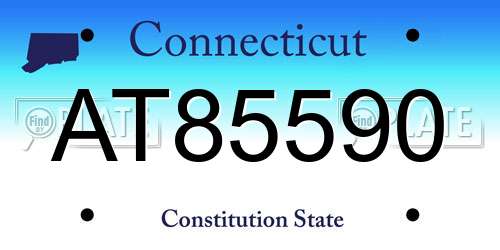 AT85590 Connecticut License Plate