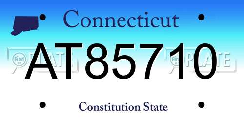 AT85710 Connecticut License Plate