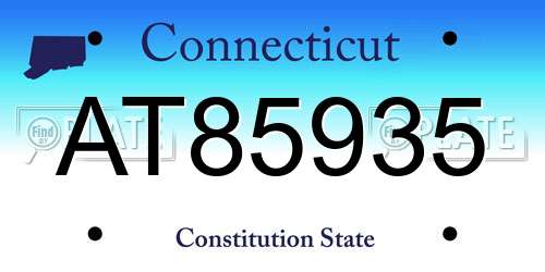 AT85935 Connecticut License Plate