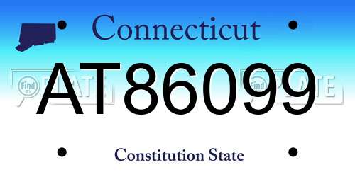 AT86099 Connecticut License Plate