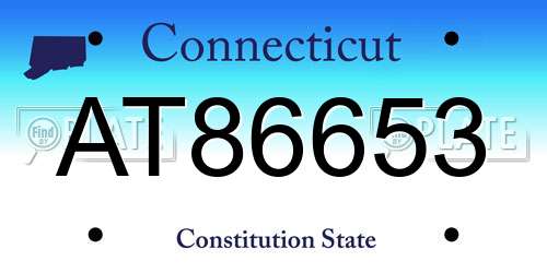 AT86653 Connecticut License Plate