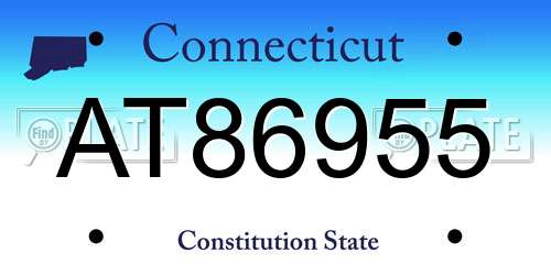 AT86955 Connecticut License Plate