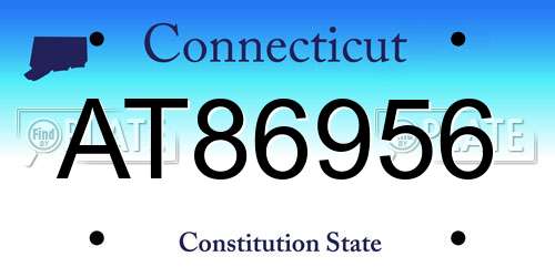 AT86956 Connecticut License Plate