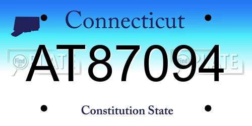 AT87094 Connecticut License Plate
