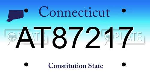 AT87217 Connecticut License Plate