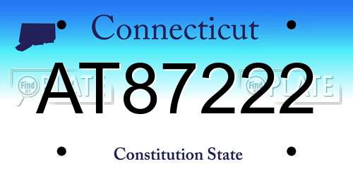 AT87222 Connecticut License Plate