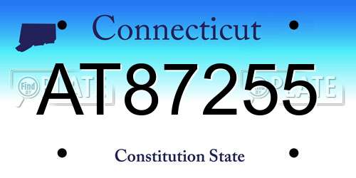 AT87255 Connecticut License Plate