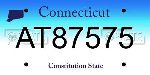 AT87575 Connecticut License Plate