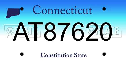 AT87620 Connecticut License Plate