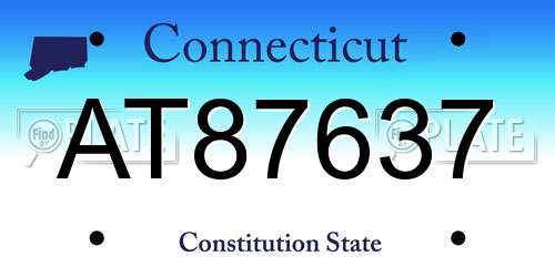 AT87637 Connecticut License Plate
