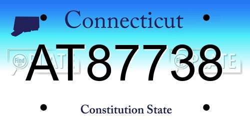 AT87738 Connecticut License Plate