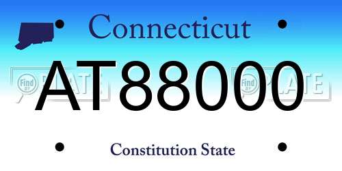 AT88000 Connecticut License Plate