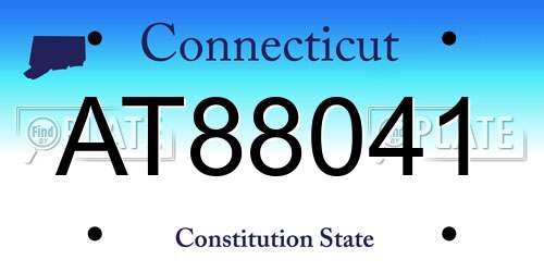 AT88041 Connecticut License Plate