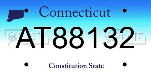 AT88132 Connecticut License Plate