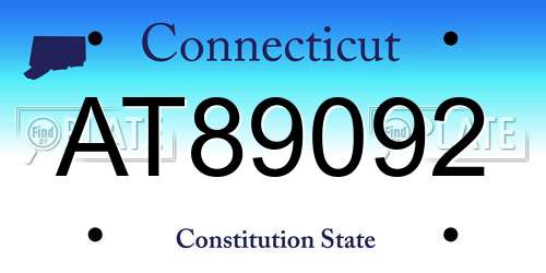 AT89092 Connecticut License Plate
