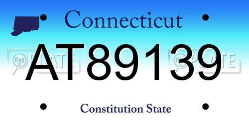 AT89139 Connecticut License Plate