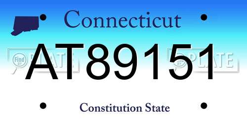 AT89151 Connecticut License Plate