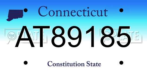 AT89185 Connecticut License Plate