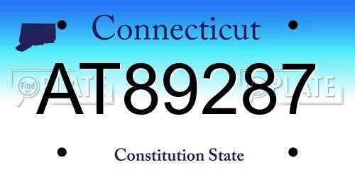 AT89287 Connecticut License Plate