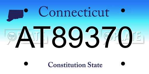AT89370 Connecticut License Plate
