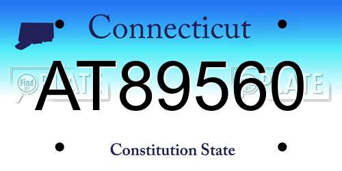 AT89560 Connecticut License Plate