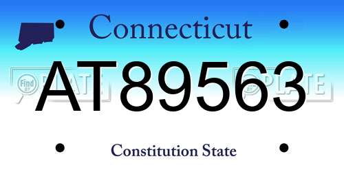 AT89563 Connecticut License Plate