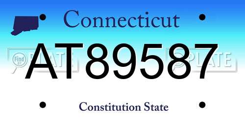 AT89587 Connecticut License Plate