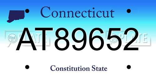AT89652 Connecticut License Plate