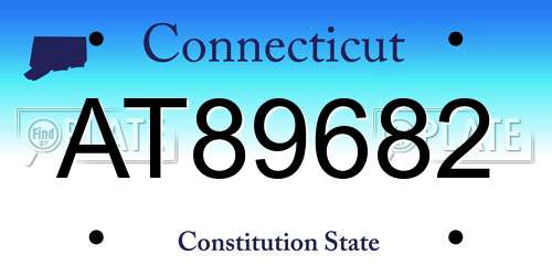AT89682 Connecticut License Plate