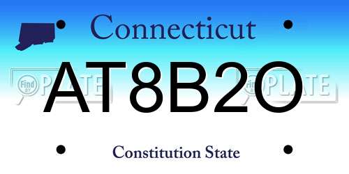 AT8B2O Connecticut License Plate