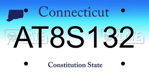 AT8S132 Connecticut License Plate