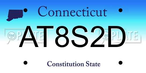 AT8S2D Connecticut License Plate