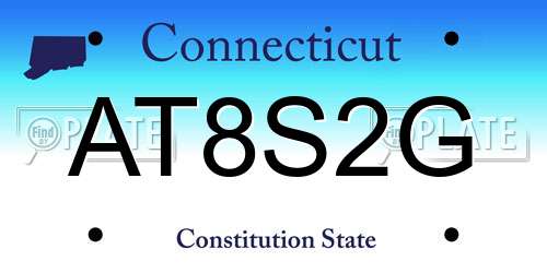 AT8S2G Connecticut License Plate