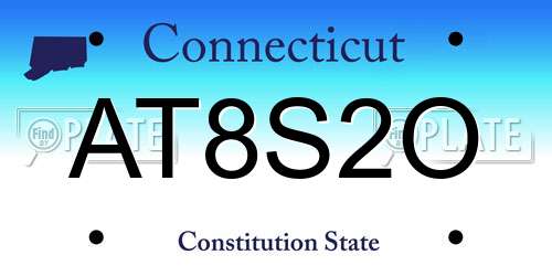 AT8S2O Connecticut License Plate