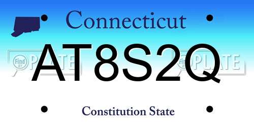 AT8S2Q Connecticut License Plate