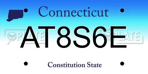 AT8S6E Connecticut License Plate