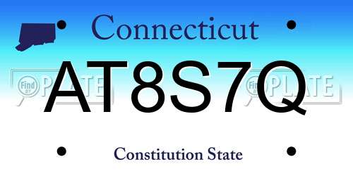 AT8S7Q Connecticut License Plate