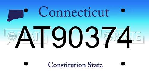 AT90374 Connecticut License Plate