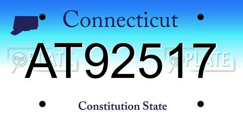 AT92517 Connecticut License Plate