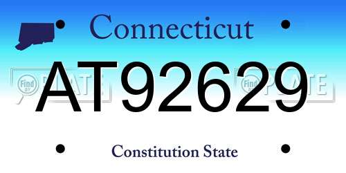 AT92629 Connecticut License Plate