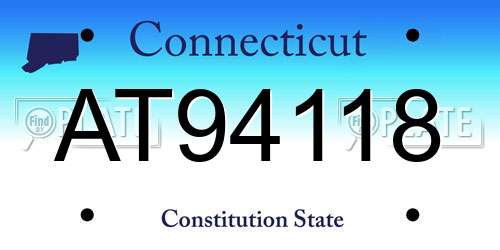 AT94118 Connecticut License Plate
